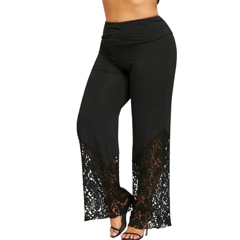 Spitzenhose High Waist Weites Bein Plus Size – Sophie