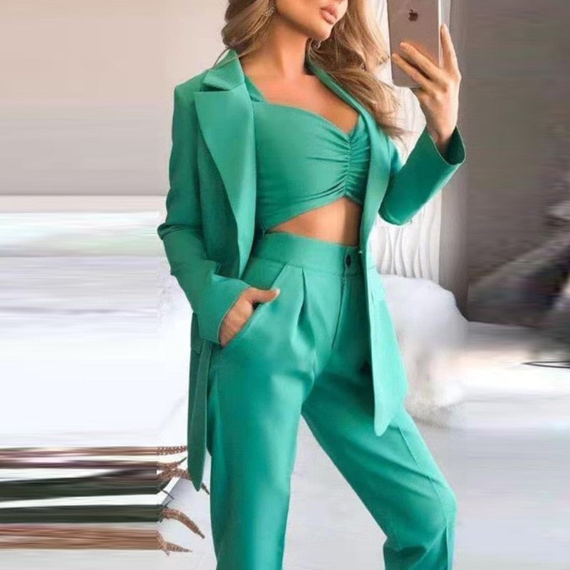 Elegantes 3-teiliges Blazer-Set für Damen – Elise