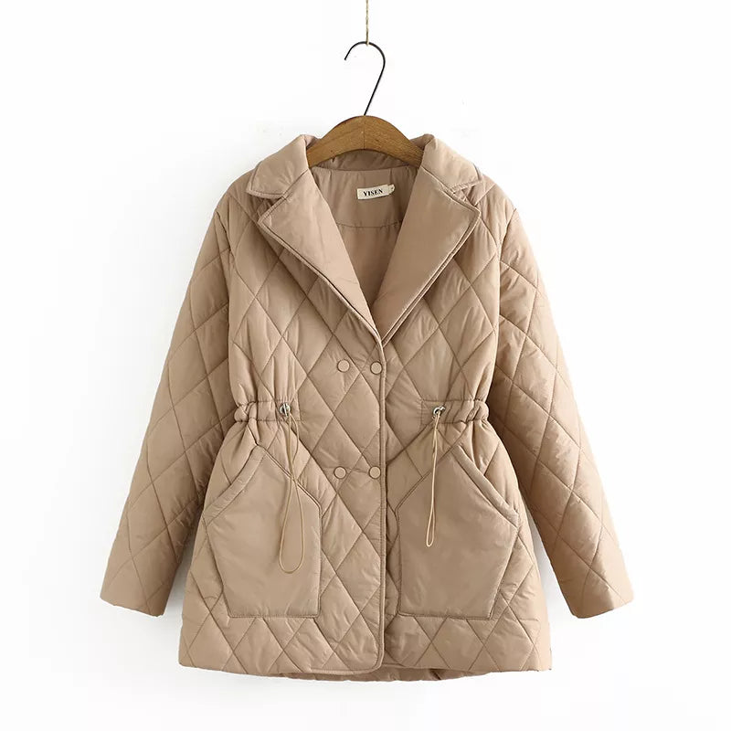 Wattierte Winterjacke mit Taillenzug – Clara