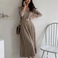 Elegantes V-Ausschnitt-Kleid mit Gürtel für Damen – Elena