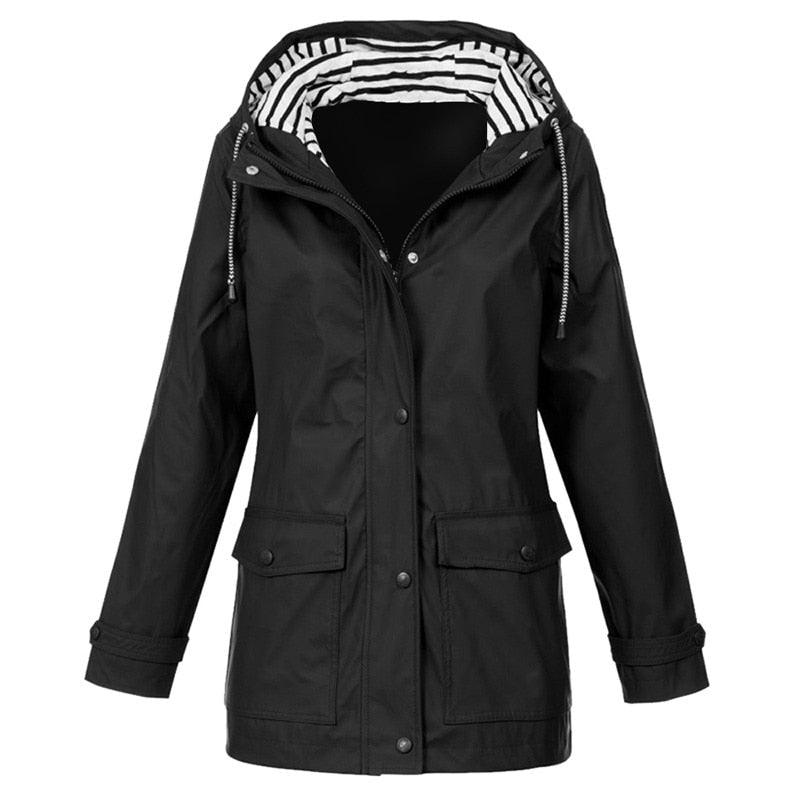 Damen-Regenmantel mit Kapuze und Stil – Sophia