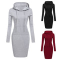 Damen-Sweatshirt-Kleid mit Kapuze & bequemer Passform – Nora