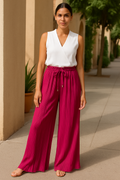 Plissee Hose Damen Elegant Leicht Atmungsaktiv Sommer – Yvonne