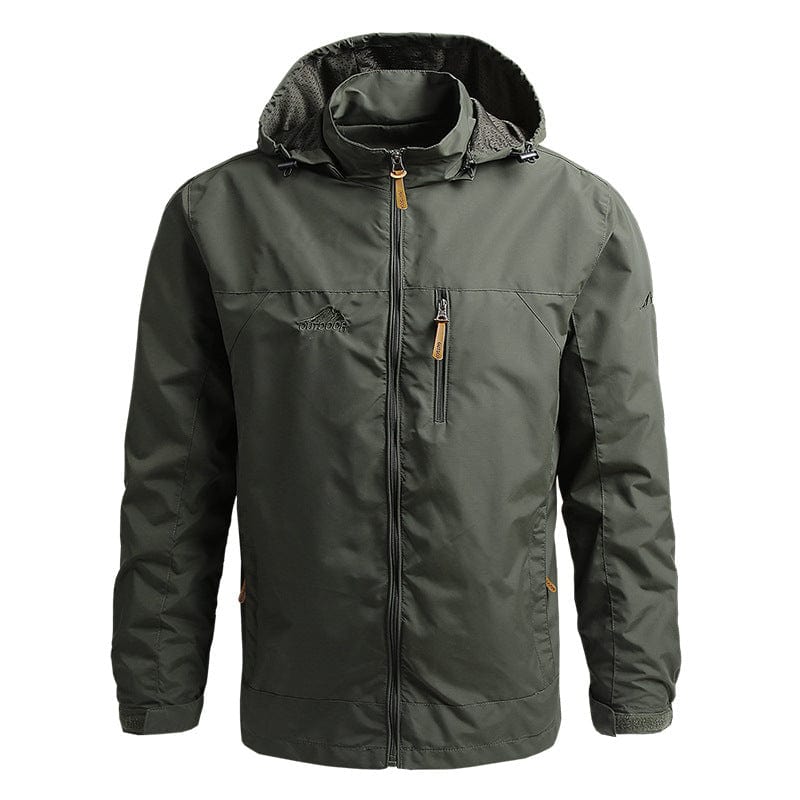 Wasserdichte Herrenjacke mit Kapuze und Taschen – Anton