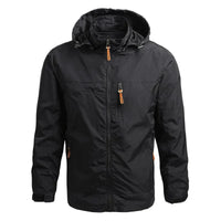 Wasserdichte Herrenjacke mit Kapuze und Taschen – Anton