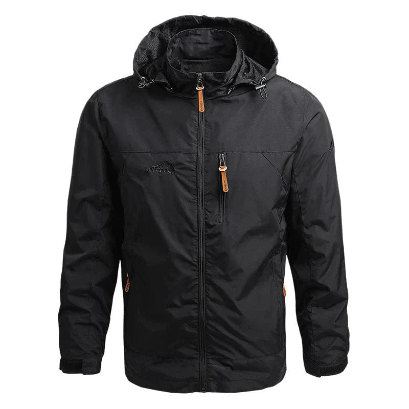 Wasserdichte Herrenjacke mit Kapuze und Taschen – Anton