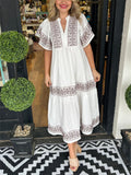 Boho Kleid Damen Elegant Locker Stickerei – Mia