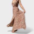 Boho Maxikleid Damen Blumen Sommer Elegant V-Ausschnitt – Floranisa