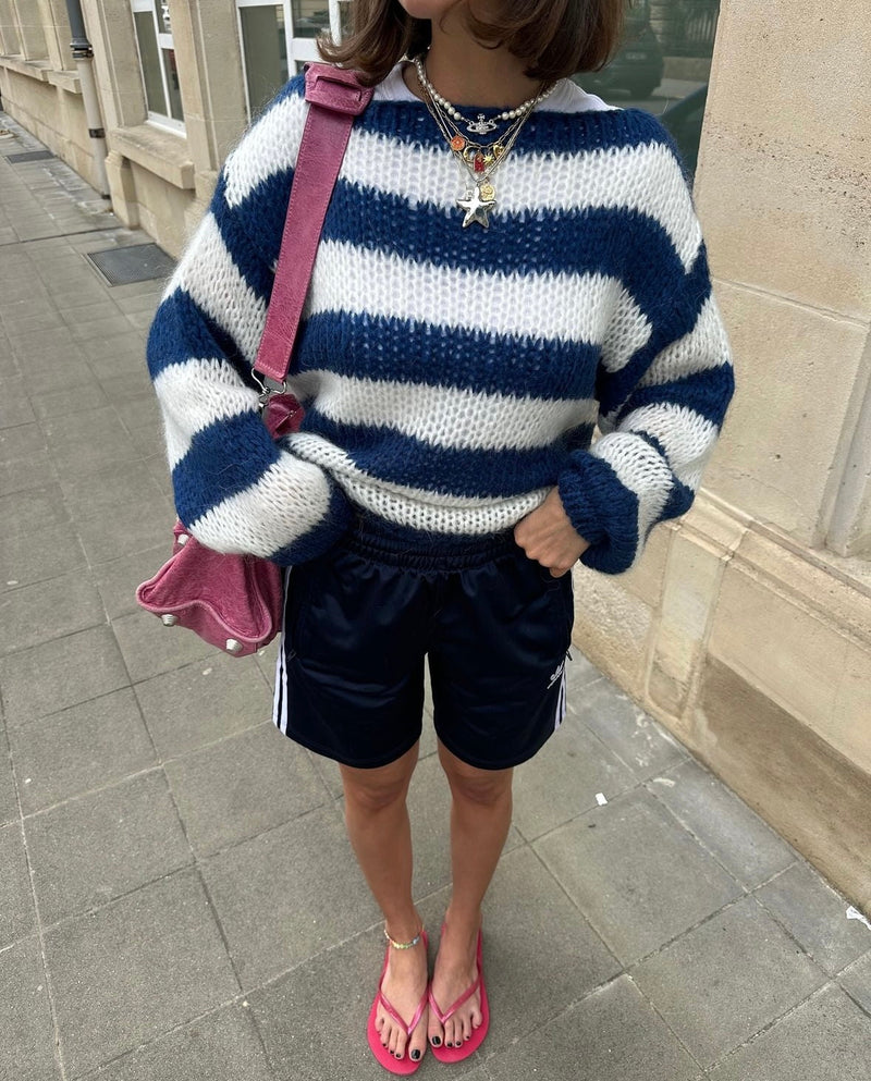 Gestreifter Oversize-Pullover für Damen – Lena