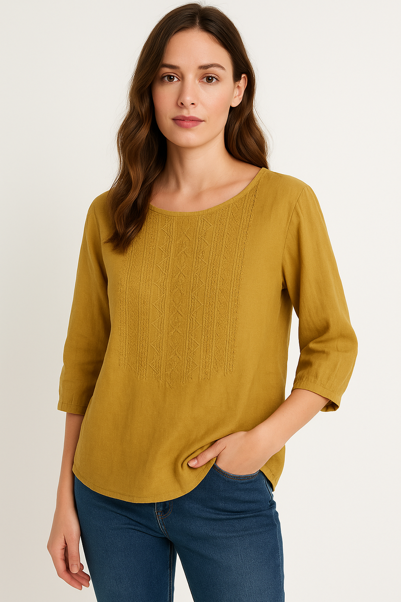 Boho Bluse Damen Bestickt Locker Elegant – Florencea