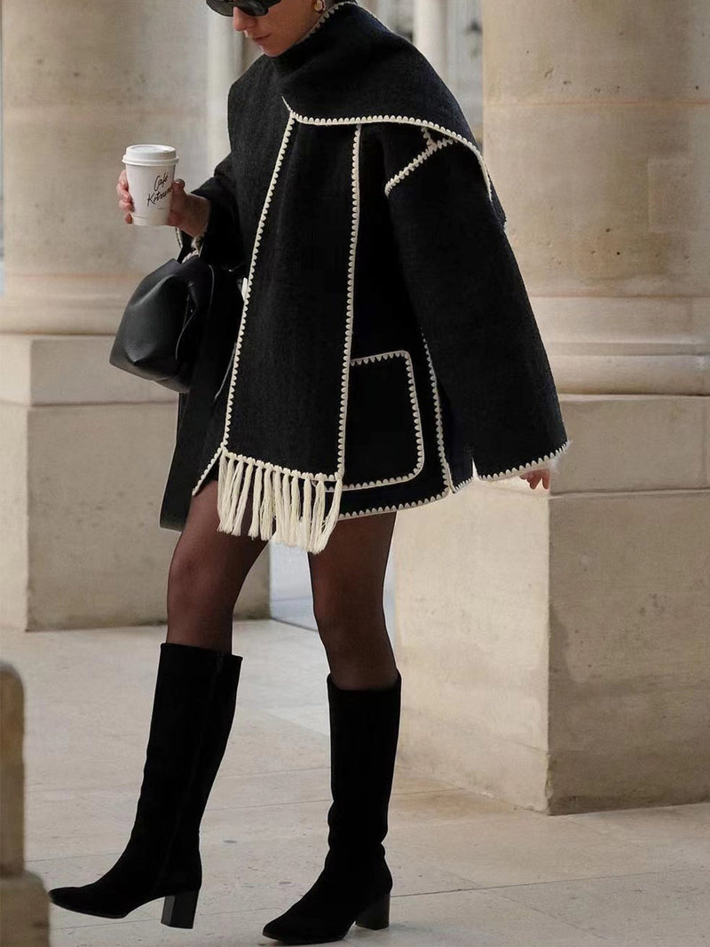 Stylischer Wintermantel mit Schal für Damen – Kathrin