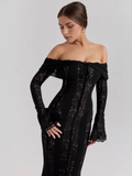 Spitzen Maxikleid Off Shoulder Elegant – Amira