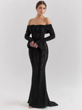 Spitzen Maxikleid Off Shoulder Elegant – Amira