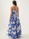 Blumen Maxikleid Trägerlos Schlitz Elegant – Elodie
