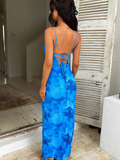 Figurbetontes Kleid Azurblau Sommer Look – Elina