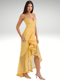 Elegantes Maxikleid mit Schlitz und Spitze – Amelie