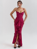 Elegantes Maxikleid mit Schlitz und Spitze – Amelie