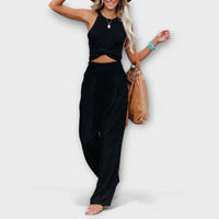 Damen Weite Hose Elegant Alltag Büro Look – Elanira