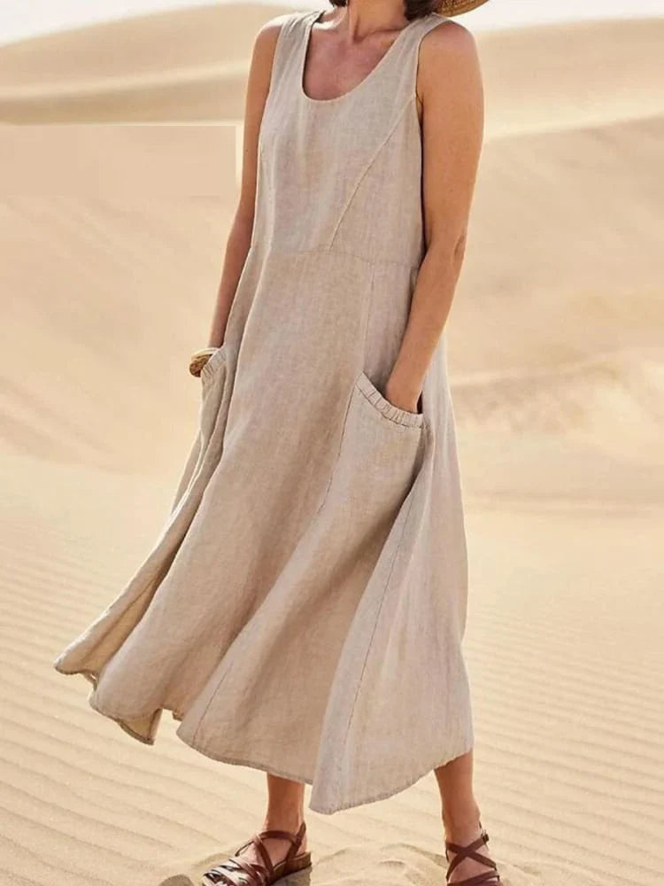 Elegantes Sommerkleid für Damen mit Bauchabdeckung – Juliane
