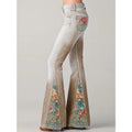 Flared Jeans mit Blumenmuster für Damen - Adelina
