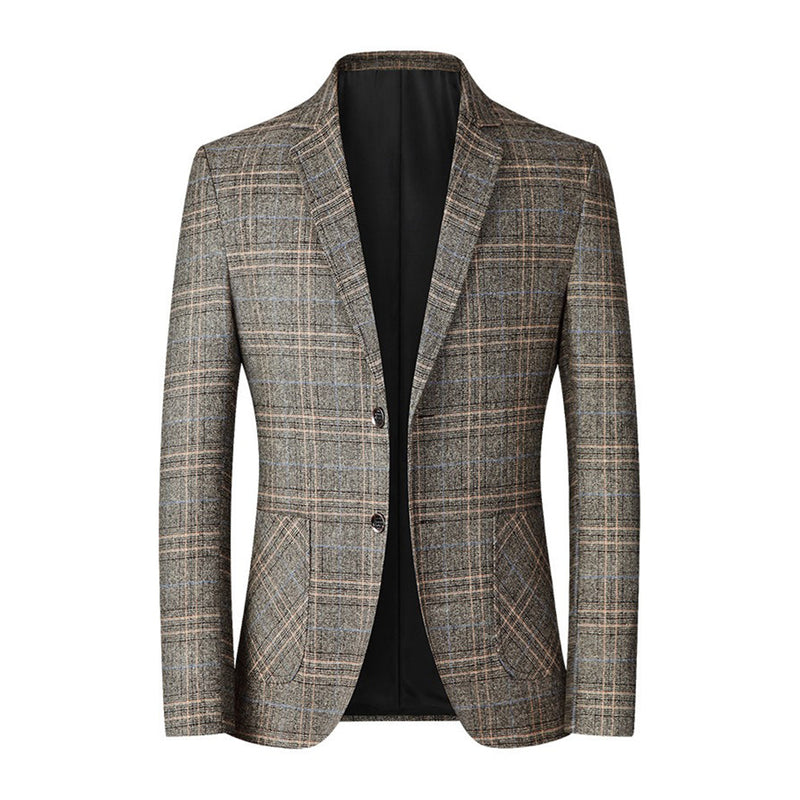 Figurbetonter Herrenblazer mit Stickmuster für elegante Anlässe – Matteo
