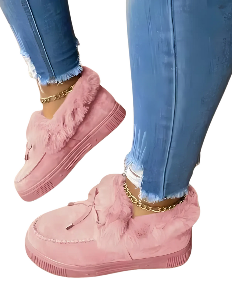 Bequeme flache Damenstiefel aus Kunstleder – Christel