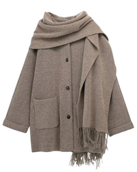 Warme Wolljacke mit Schal für Damen – Annemarie
