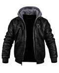 Vegan Leder Wintermantel für Herren mit Kapuze – Philipp