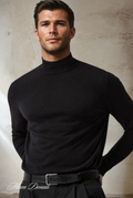 Eleganter Herren-Rollkragenpullover aus weicher Viskose – Luca