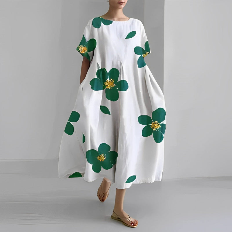 Boho Maxikleid mit Blumenmuster aus Baumwolle – Kerstin