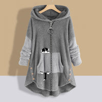 Warmer Teddy-Hoodie mit Print für kalte Tage – Christiana