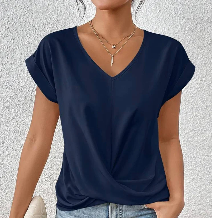 Damen V-Ausschnitt Shirt für Alltag und Eleganz – Agatha
