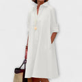 Hemdblusenkleid Damen Elegant Alltag Büro – Lena