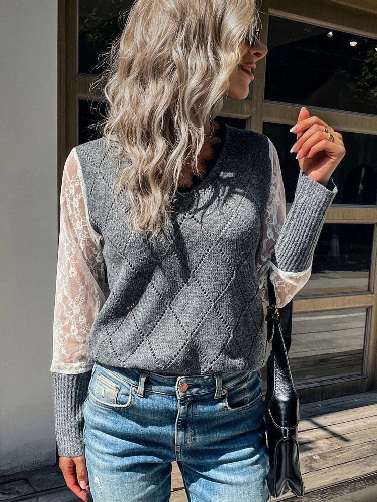Damen Pullover mit V-Ausschnitt und elegantem Schnitt – Emilia