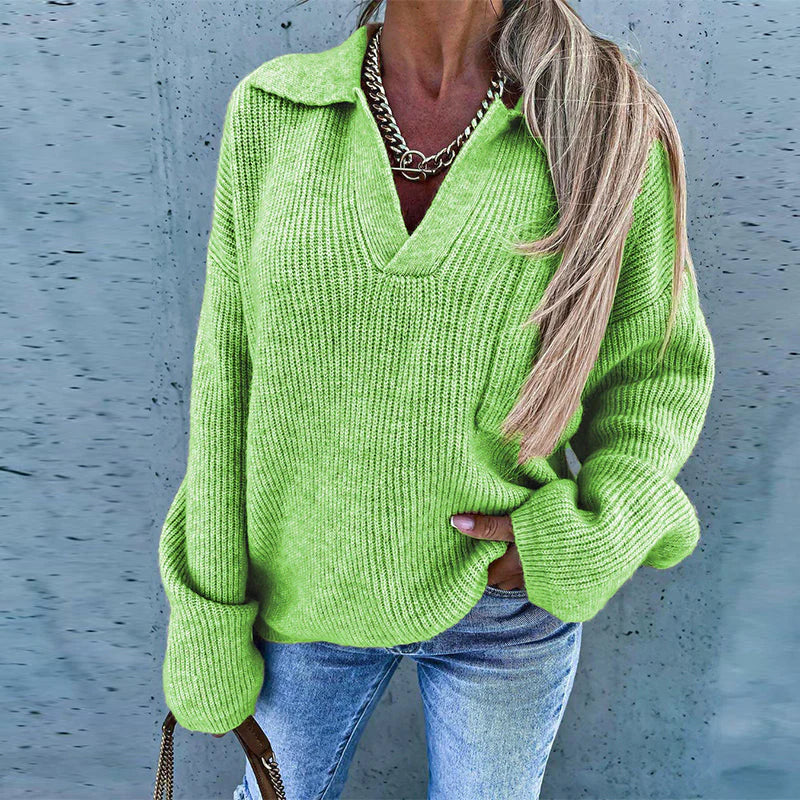 Pullover mit tiefem V-Ausschnitt für Damen – Elegant & Stilvoll