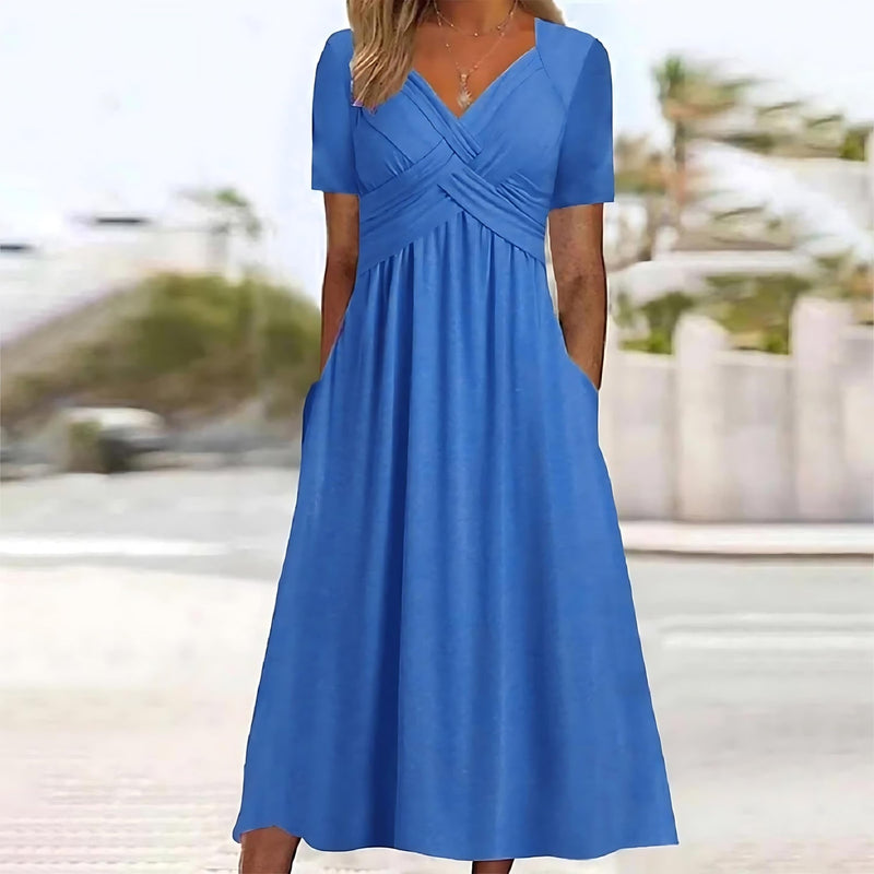 Midi Kleid Damen Elegant Lässig Komfort Look – Lea