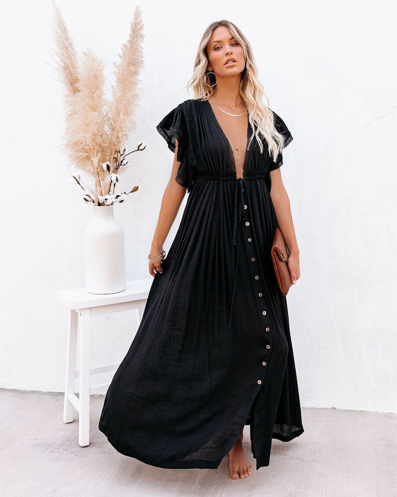 Luftiges Maxikleid mit Rüschen für Damen – Elina