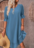 Sommerkleid Damen leicht Rüschen elegant vielseitig – Calista