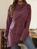 Asymmetrisches Damen-Shirt mit Wasserfallkragen – Liora