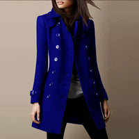 Damen Wintermantel Doppelreiher Elegant Lang – Verona