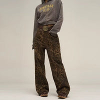 Damen-Jeans mit Leopardenmuster & bequemer Passform – Amira