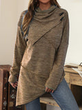 Asymmetrisches Damen-Shirt mit Wasserfallkragen – Liora