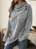 Asymmetrisches Damen-Shirt mit Wasserfallkragen – Liora