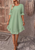 Sommerkleid Damen leicht Rüschen elegant vielseitig – Calista
