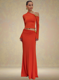 Co-Ord Set Schwarz Elegant Blumen Details – Anne