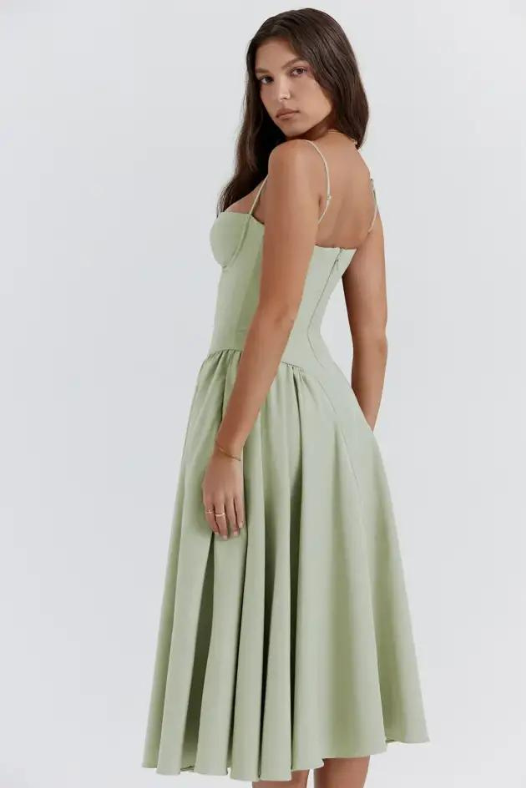 Elegantes Midikleid mit Korsett-Passform für jeden Anlass – Enrica