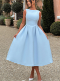 Elegantes Midikleid mit A-Linie und Taille – Clara