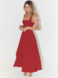 Elegantes Midikleid mit eckigem Ausschnitt – Victoria