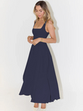 Elegantes Midikleid mit eckigem Ausschnitt – Victoria