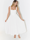 Elegantes Midikleid mit eckigem Ausschnitt – Victoria